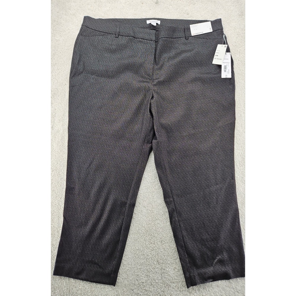 NWT Liz Claiborne Emma Mid-Rise Ankle Length Black Metallic Pants (SIZE 22W)